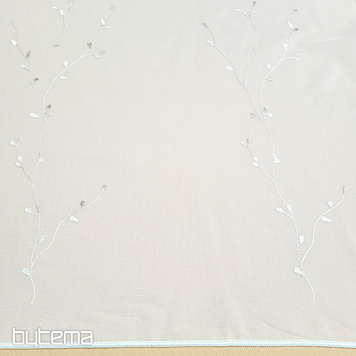 Embroidered luxury curtain GERSTER 11545 white - beige