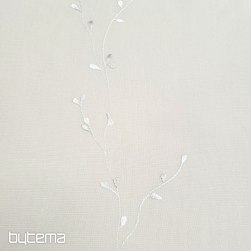 Embroidered luxury curtain GERSTER 11545 white - beige
