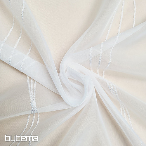 Embroidered luxury curtain white GERSTER 556/0001 white
