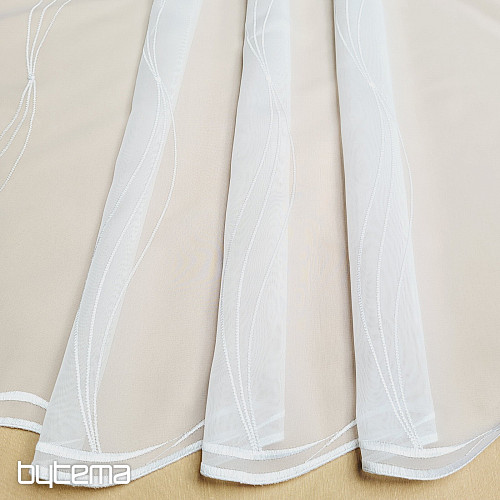 Embroidered luxury curtain white GERSTER 556/0001 white