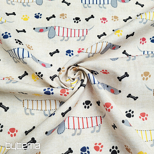 Decorative fabric DACHSHUND MORRIS gray