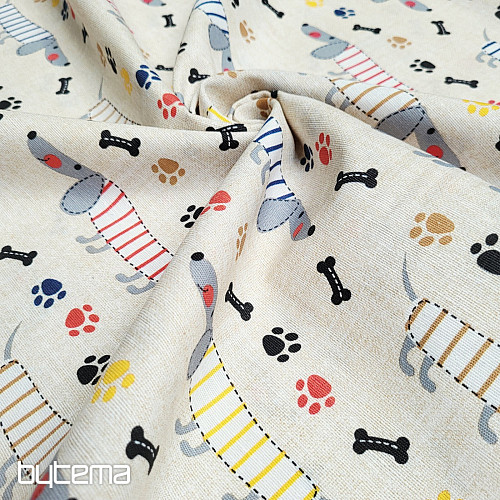 Decorative fabric DACHSHUND MORRIS gray