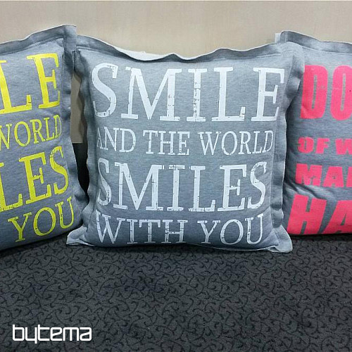 SMILE pillow cover pink