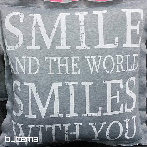 SMILE pillow cover pink