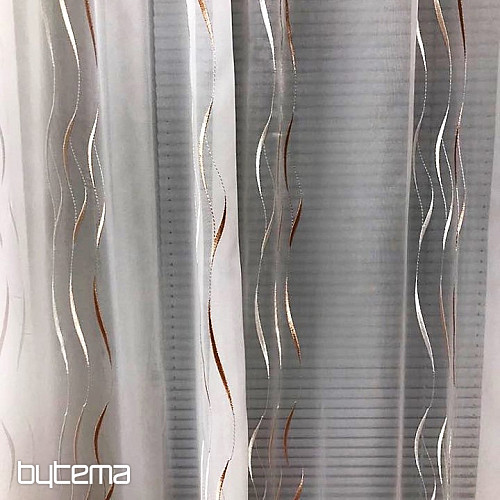 Voile curtain with beige embroidery Gerster 195/0200