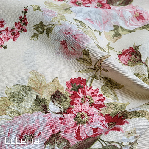 Decorative fabric ROSES ELIANA large