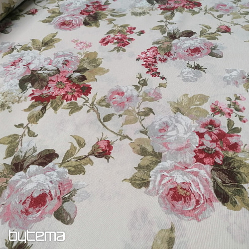 Decorative fabric ROSES ELIANA large