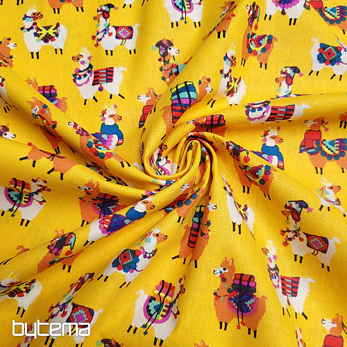 Decorative fabric LAMA yellow