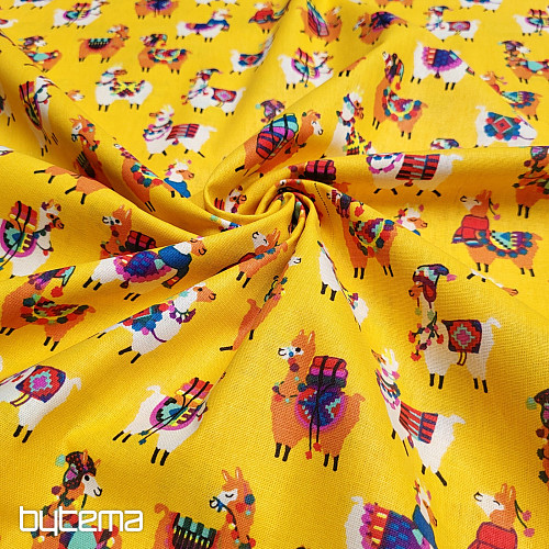 Decorative fabric LAMA yellow