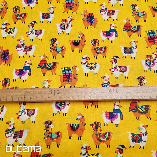 Decorative fabric LAMA yellow