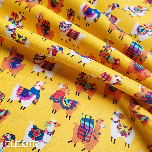Decorative fabric LAMA yellow