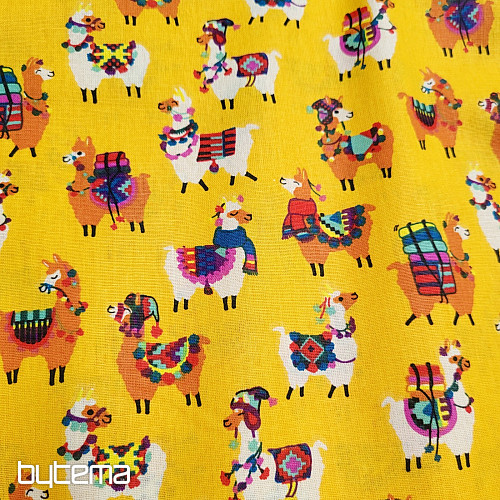 Decorative fabric LAMA yellow