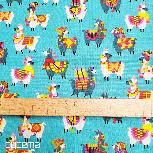 Decorative fabric LAMA turquoise