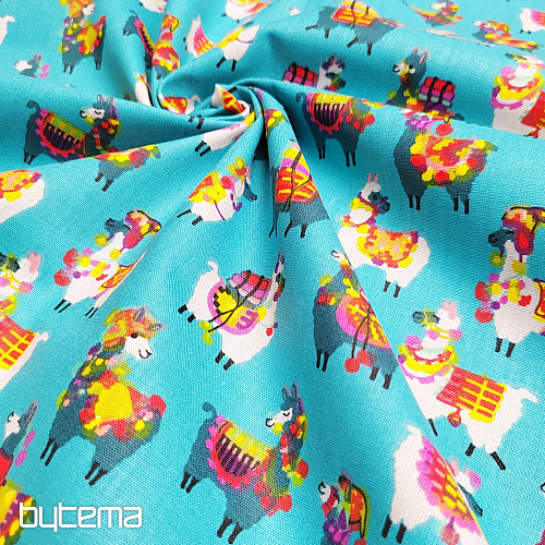 Decorative fabric LAMA turquoise