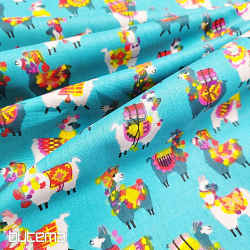 Decorative fabric LAMA turquoise