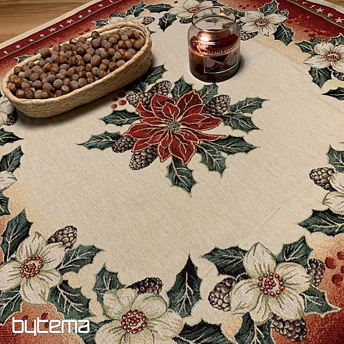 Tapestry tablecloth Christmas rose DIBAR