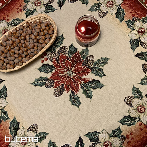 Tapestry tablecloth Christmas rose DIBAR