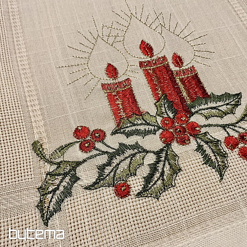 Christmas embroidered tablecloth and shawls CANDLE