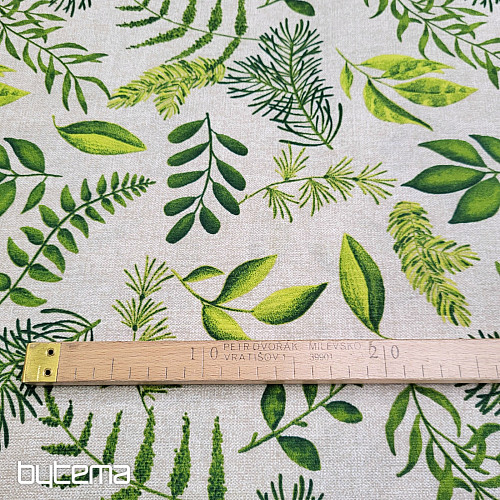 Decorative fabric PLANTS GREEN