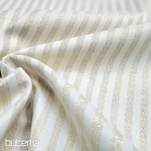 Decorative jacquard fabric STRIPES gold