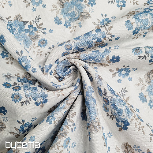 Fabric TOSCANA VALERY 16 ALLOVER grey leaves