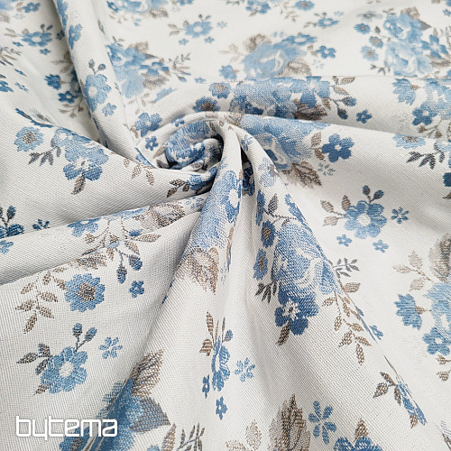 Fabric TOSCANA VALERY 16 ALLOVER grey leaves