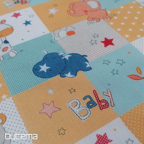 Cotton fabric BABY ZOO multicolored
