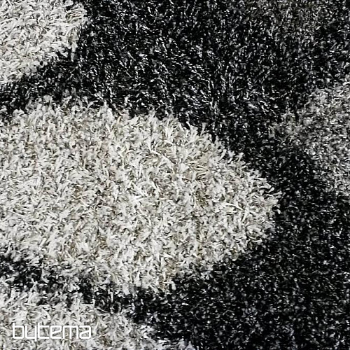 Piece carpet SHAGGY EXTRA gray leaves