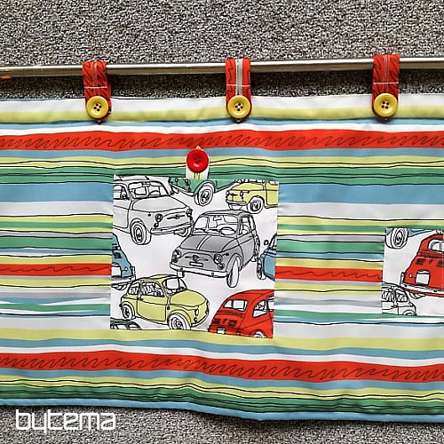 Decorative fabric CARS white/color