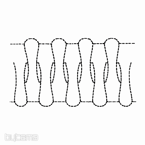 ZIGZAG curtain ruching ribbon 5 cm, 1:3