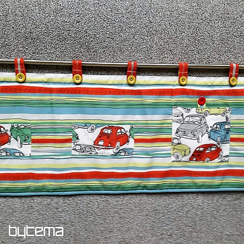 Decorative fabric CARS white/color