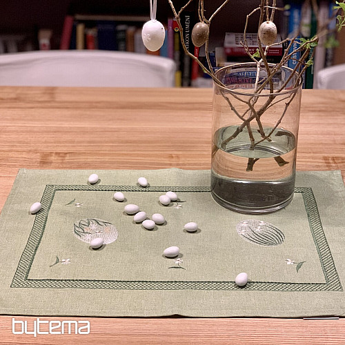 Embroidered Easter tablecloth and Easter egg scarf
