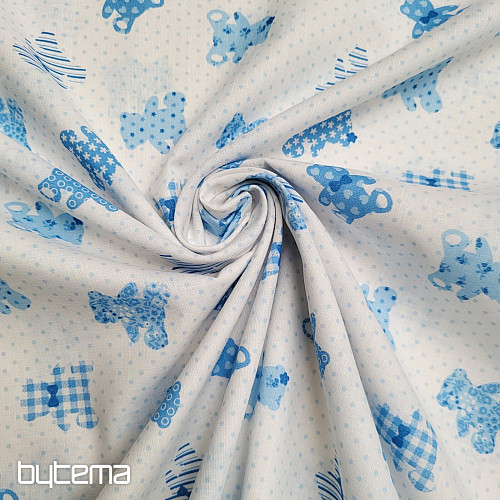 Cotton fabric BABY TEDDY blue