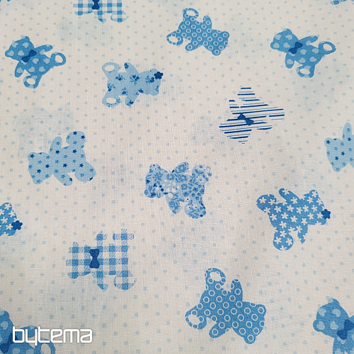 Cotton fabric BABY TEDDY blue