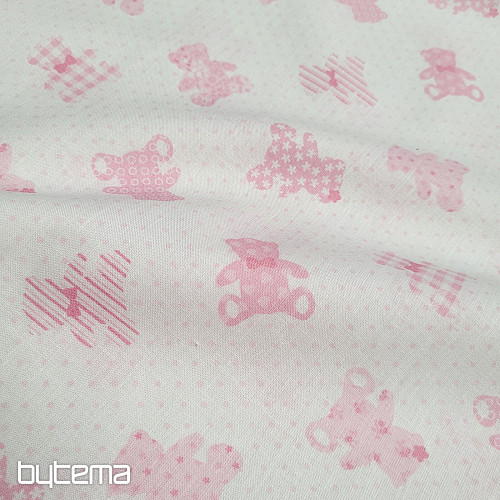 Cotton fabric BABY TEDDY pink
