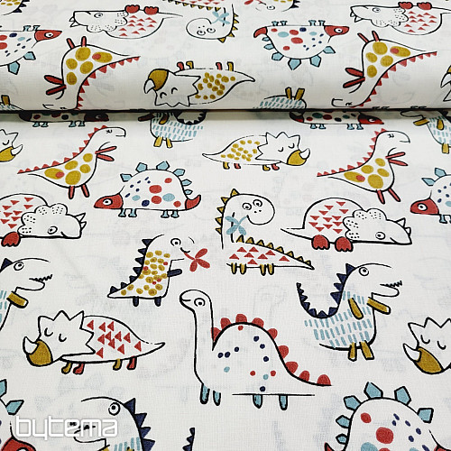 Cotton fabric DINOSAURS