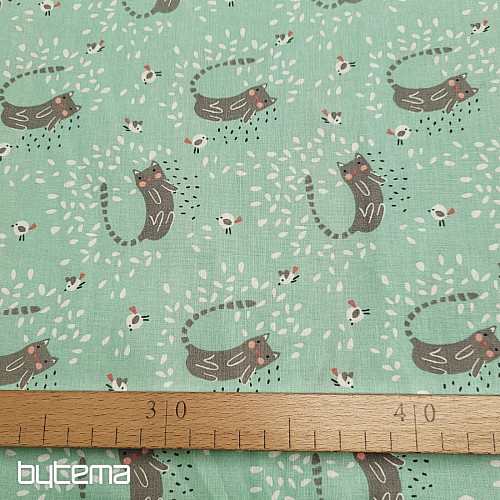 Cotton fabric ITCHY CAT