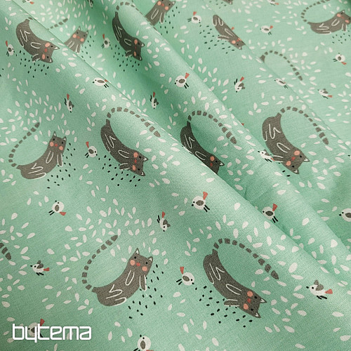 Cotton fabric ITCHY CAT