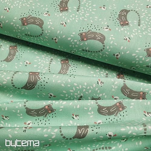 Cotton fabric ITCHY CAT