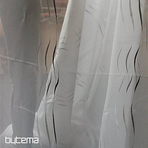 Voile curtain Gerster with embroidery - gray 195/0810