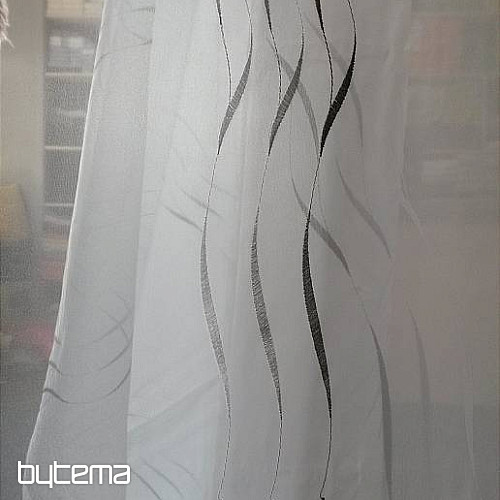 Voile curtain Gerster with embroidery - gray 195/0810