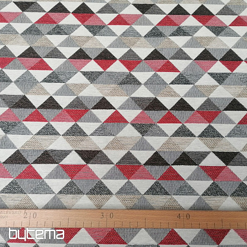 Upholstery Fabric  LUSA triangl red