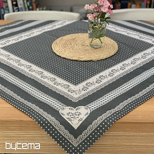 Tapestry tablecloth and shawl SELSKÁ JIZBA gray
