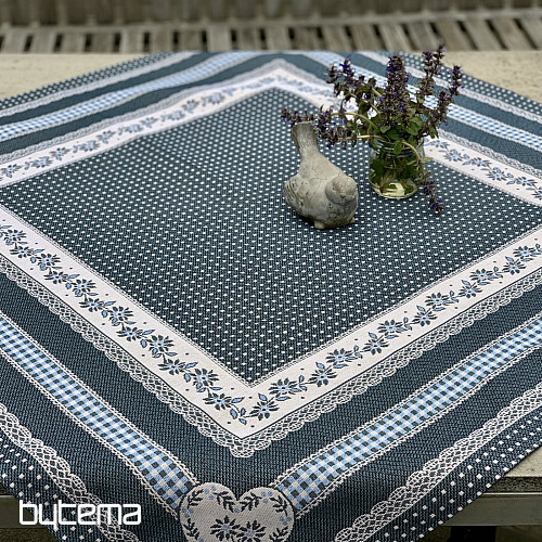Tapestry tablecloth and shawl SELSKÁ JIZBA blue