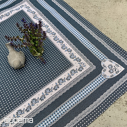 Tapestry tablecloth and shawl SELSKÁ JIZBA blue