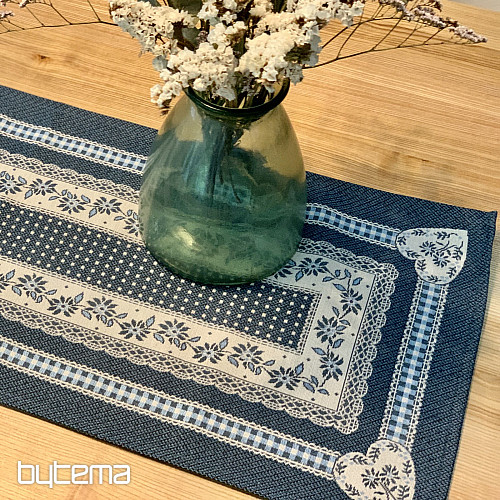 Tapestry tablecloth and shawl SELSKÁ JIZBA blue