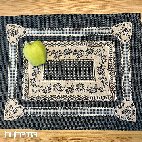 Tapestry tablecloth and shawl SELSKÁ JIZBA blue