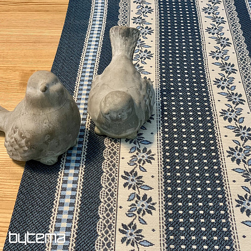 Tapestry tablecloth and shawl SELSKÁ JIZBA blue