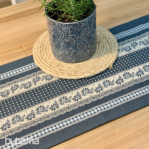 Tapestry tablecloth and shawl SELSKÁ JIZBA blue