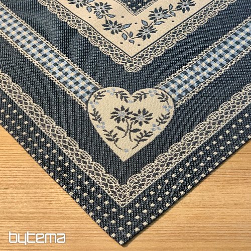 Tapestry tablecloth and shawl SELSKÁ JIZBA blue